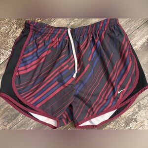 Nike Red and Purple Striped Running Shorts